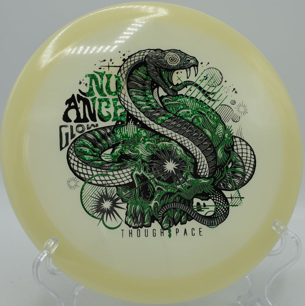Nuance fairway driver executing a glidey straight shot at Lakewood Park Disc Golf Course in Fort Pierce, Florida