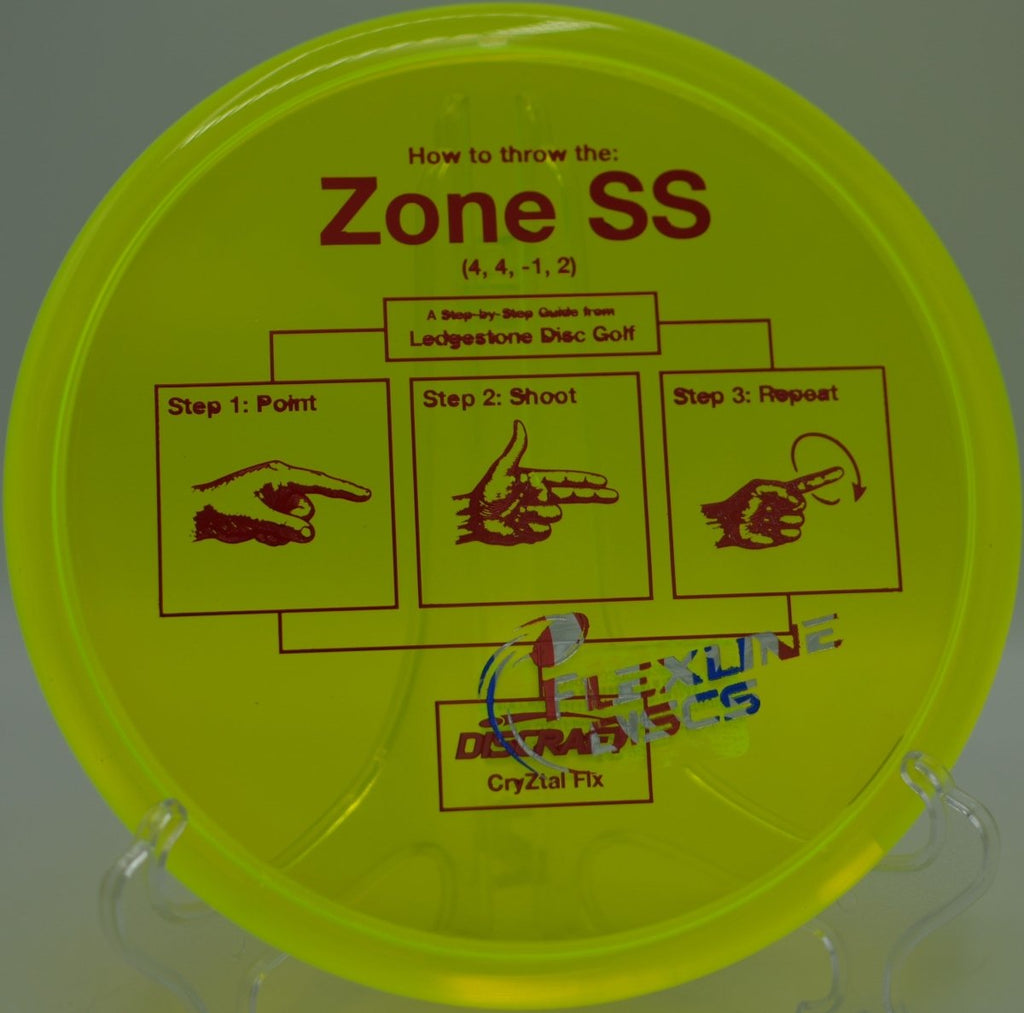 Discraft Zone SS CryZtal FLX putter executing a soft hyzer approach at Wrightsville Beach Disc Golf Course in Wilmington, North Carolina