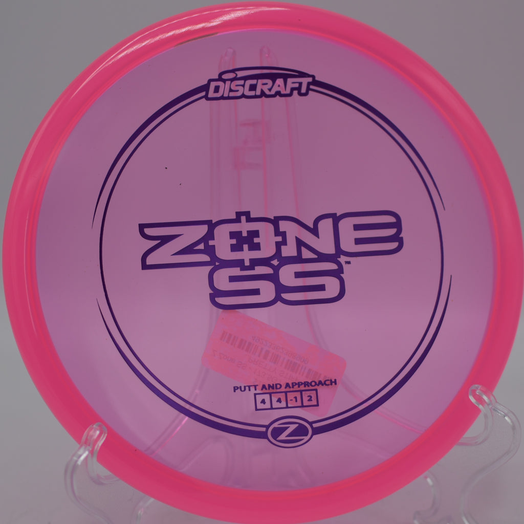 Z Zone SS carving a short hyzer approach at The Toboggan Disc Golf Course in Milford, Michigan.