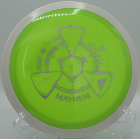 Neutron Mayhem gliding through a wooded fairway, fading gently at Camp Sekani in Washington.

