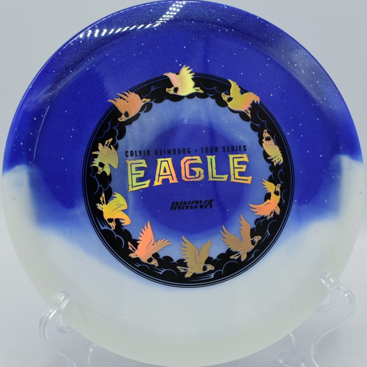 Calvin Heimburg Duo Eagle flying low laser lines at Jones Supreme Disc Golf Course, Emporia, Kansas