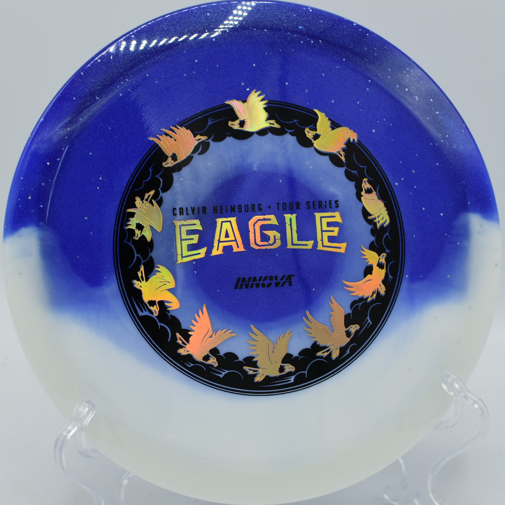 Calvin Heimburg Duo Eagle flying low laser lines at Jones Supreme Disc Golf Course, Emporia, Kansas