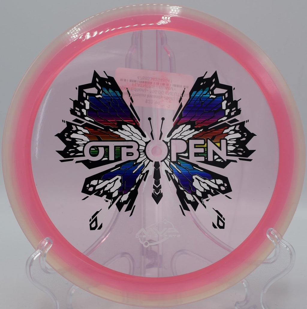 Prism Proton Insanity Soft distance driver shaping fairway at Lemon Lake Disc Golf Complex in Crown Point, Indiana