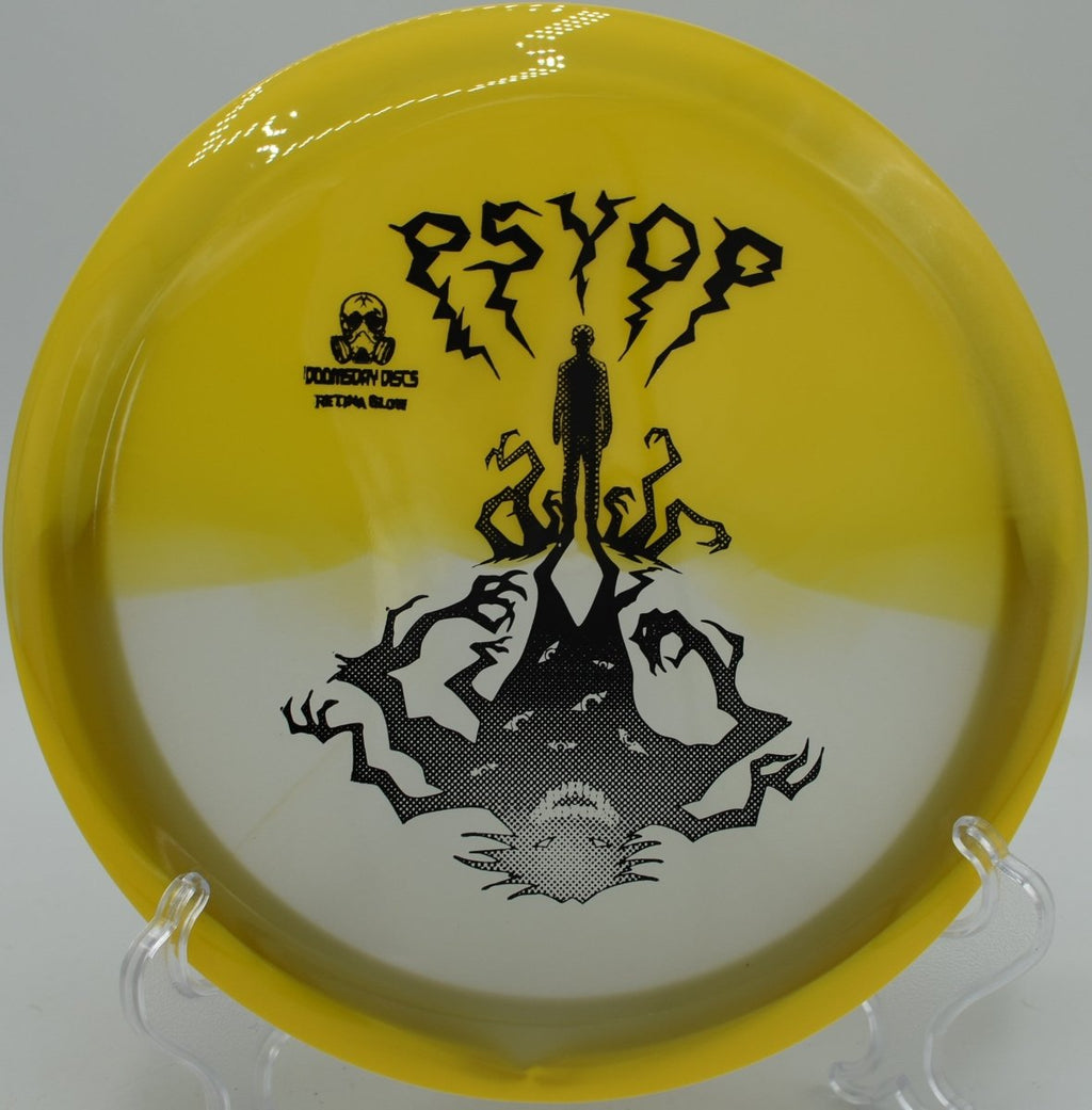 TSA PsyOps stable driver carving downhill fairway at Pier Park Disc Golf Course in Portland, Oregon