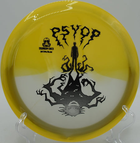 TSA PsyOps stable driver carving downhill fairway at Pier Park Disc Golf Course in Portland, Oregon