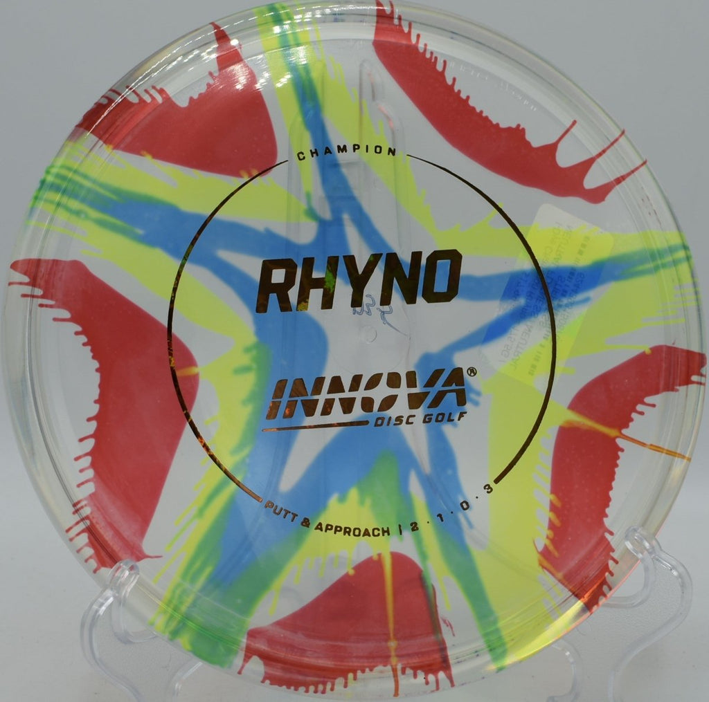 Innova I-Dye Champion Rhyno featured at DeLaveaga DGC, Santa Cruz CA for wind-resistant upshots