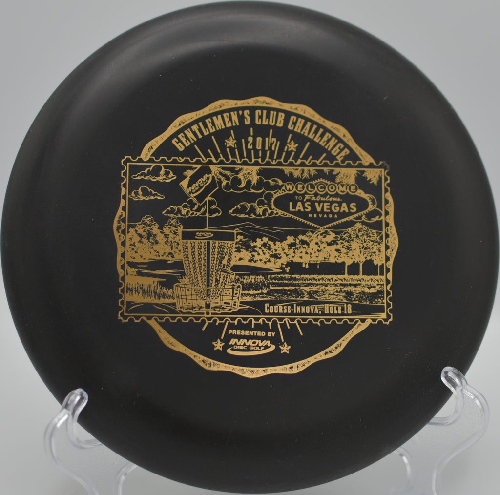 Black DX Aviar tossed on a short tunnel shot at Veterans Park Disc Golf Course in Sylmar, California.