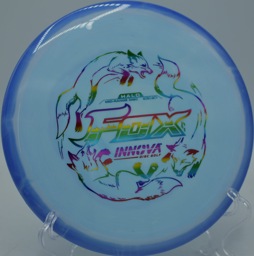 Halo Star Fox flying flat and true on a straight fairway line at Kensington Metropark Disc Golf Course in Milford, Michigan.