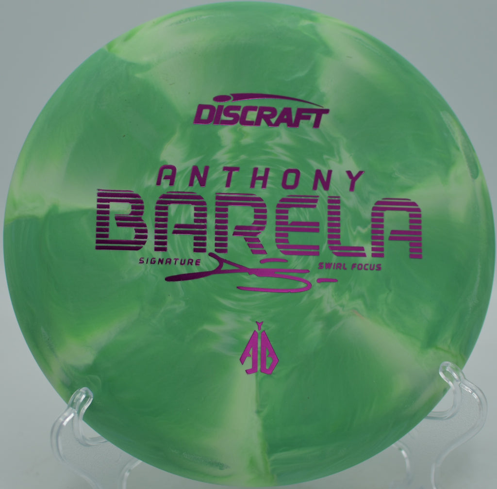 Discraft CT Swirl Focus Anthony Barela with a clean release at Loriella Park Disc Golf Course in Spotsylvania, Virginia.