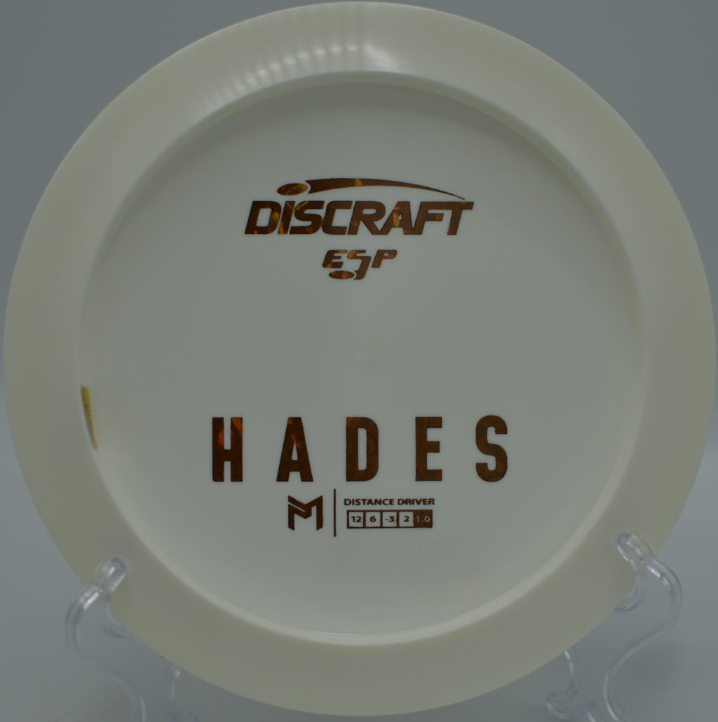 Paul McBeth ESP Hades flying on a long hyzer-flip drive at Blue Mountain Disc Golf Course in Missoula, Montana.