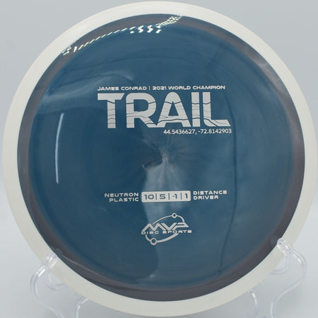 Neutron Trail control driver ripping a smooth hyzer-flip at Lake Fayetteville Disc Golf Course in Fayetteville, Arkansas