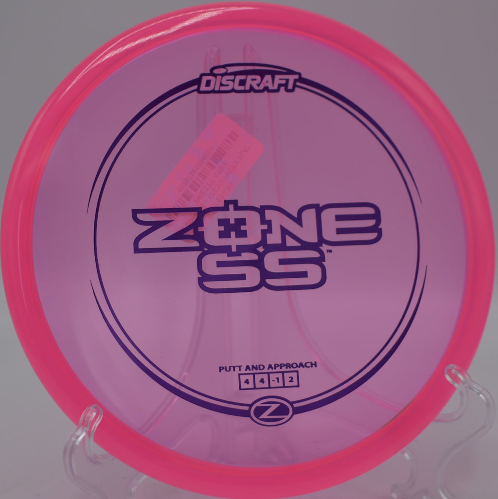 Discraft Z Zone SS holding a finesse line at Moraine State Park Disc Golf Course in Portersville, Pennsylvania.