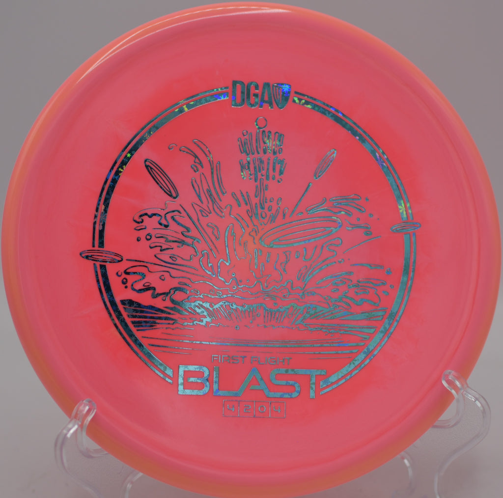 DGA First Flight ProLine Swirl Blast settling with reliable fade at Harmon Hills Disc Golf Course in Fall Branch, Tennessee.