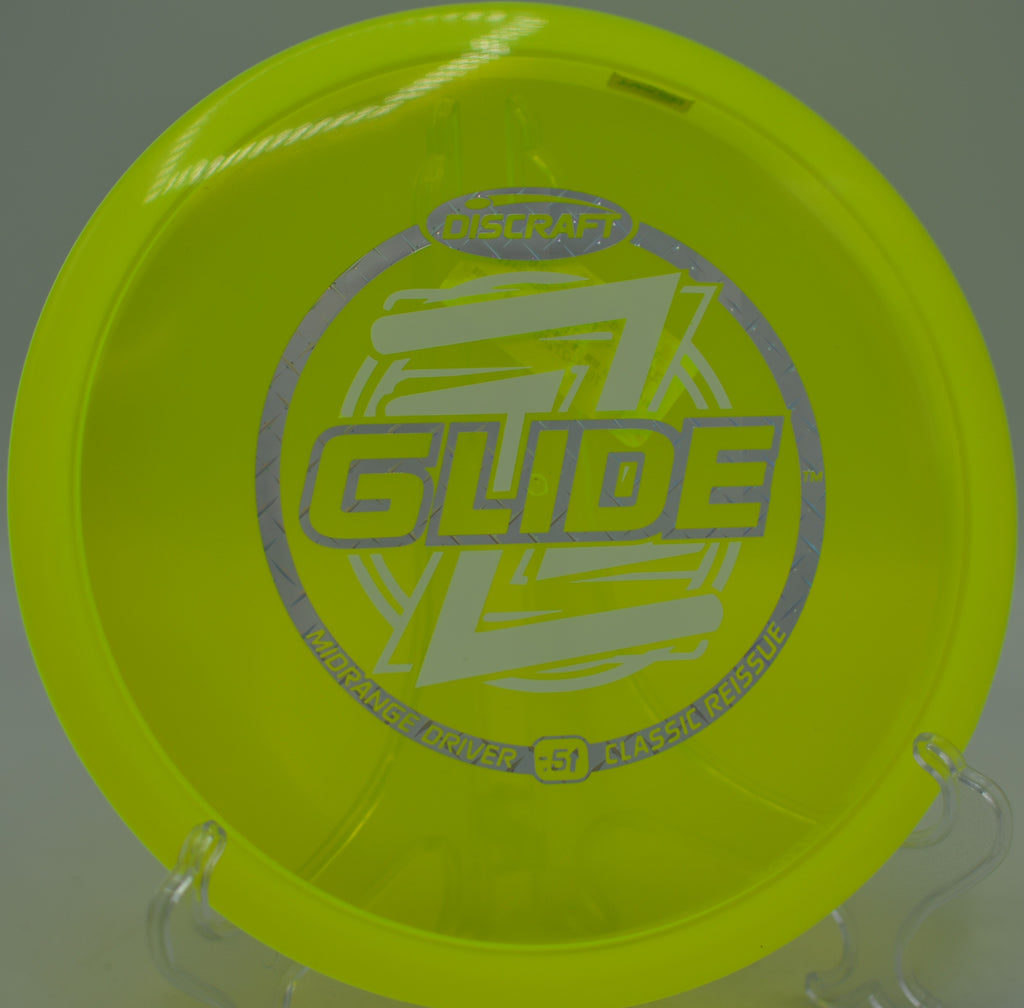 Discraft Z Glide roller shot cutting long down the fairway at Harmon Hills Disc Golf Course in Fall Branch, Tennessee.