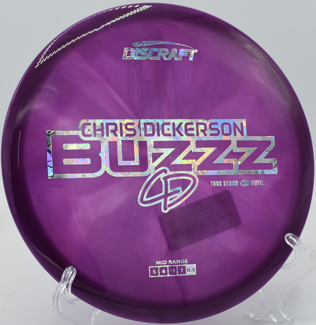 Glowing sunset behind a flying Z Swirl Buzzz at Eagles Crossing DGC in Hawk Point, Missouri.

