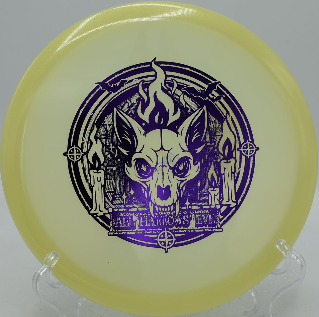 Proto-Glow Champion Fox Innova midrange floating approaches at Brown Deer Disc Golf Course in Milwaukee, Wisconsin.