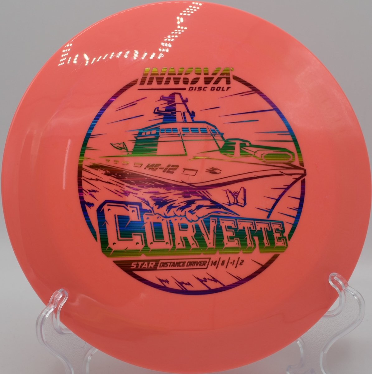 Innova Star Corvette driver pushing a glide-heavy distance line at Panthorn Park Disc Golf Course in Southington, Connecticut