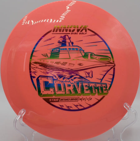 Innova Star Corvette driver pushing a glide-heavy distance line at Panthorn Park Disc Golf Course in Southington, Connecticut