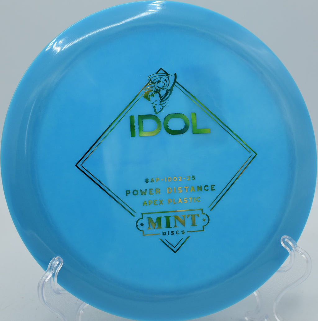 Apex Idol stable-to-overstable driver carrying max distance at Milo McIver Disc Golf Course in Estacada, Oregon