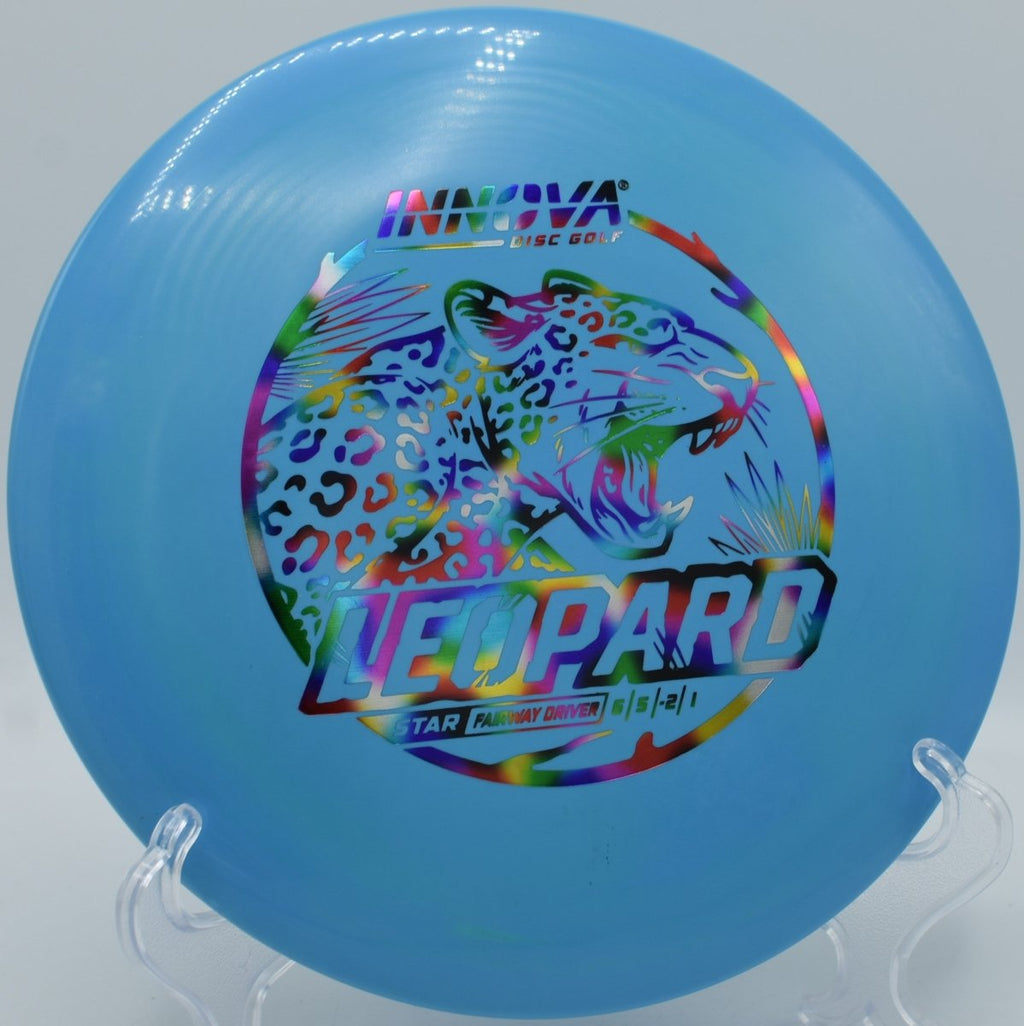 Innova Star Leopard driver staged for a precision fairway line at Cedar Grove Disc Golf Course in Fairmont, West Virginia
