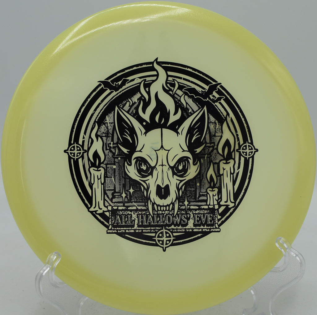 Innova Proto-Glow Champion Fox dependable midrange flying S-curves at Sedgley Woods Disc Golf Course in Philadelphia, Pennsylvania.