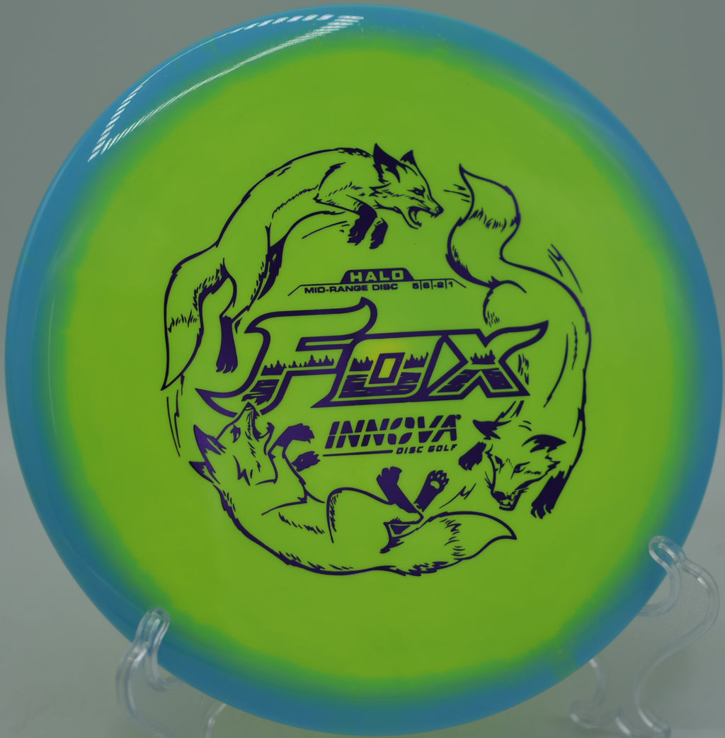 Clean release with Innova Halo Star Fox on a low-ceiling fairway shot at Rollin Ridge Disc Golf Course in Reedsville, Wisconsin.