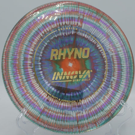 Innova I-Dye Champion Rhyno displayed at Harmony Bends DGC, Columbia MO for reliable fade finishes