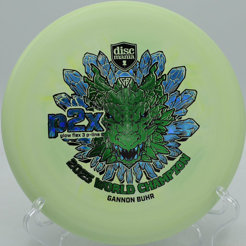 Gannon Buhr Triumph Series Glow Flex 3 P-Line P2x 2025 putter hitting laser-straight putts at Morley Field Disc Golf Course in San Diego, California.