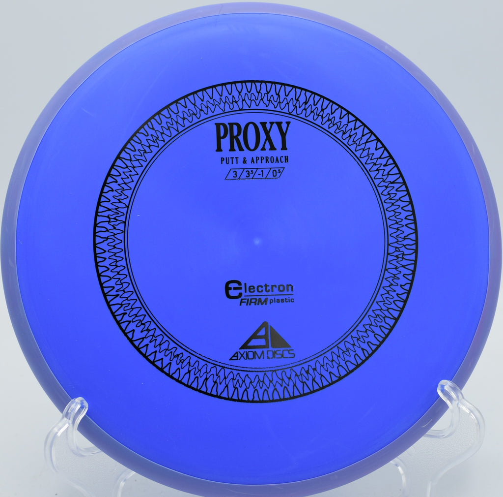 Proxy Electron Firm plastic by Axiom flying clean on an anhyzer approach at Blue Ribbon Pines Disc Golf Course in East Bethel, Minnesota.