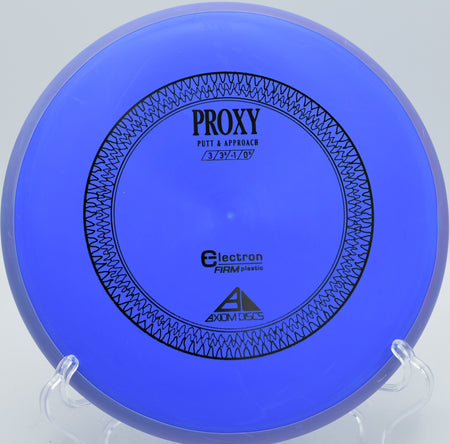 Proxy Electron Firm plastic by Axiom flying clean on an anhyzer approach at Blue Ribbon Pines Disc Golf Course in East Bethel, Minnesota.
