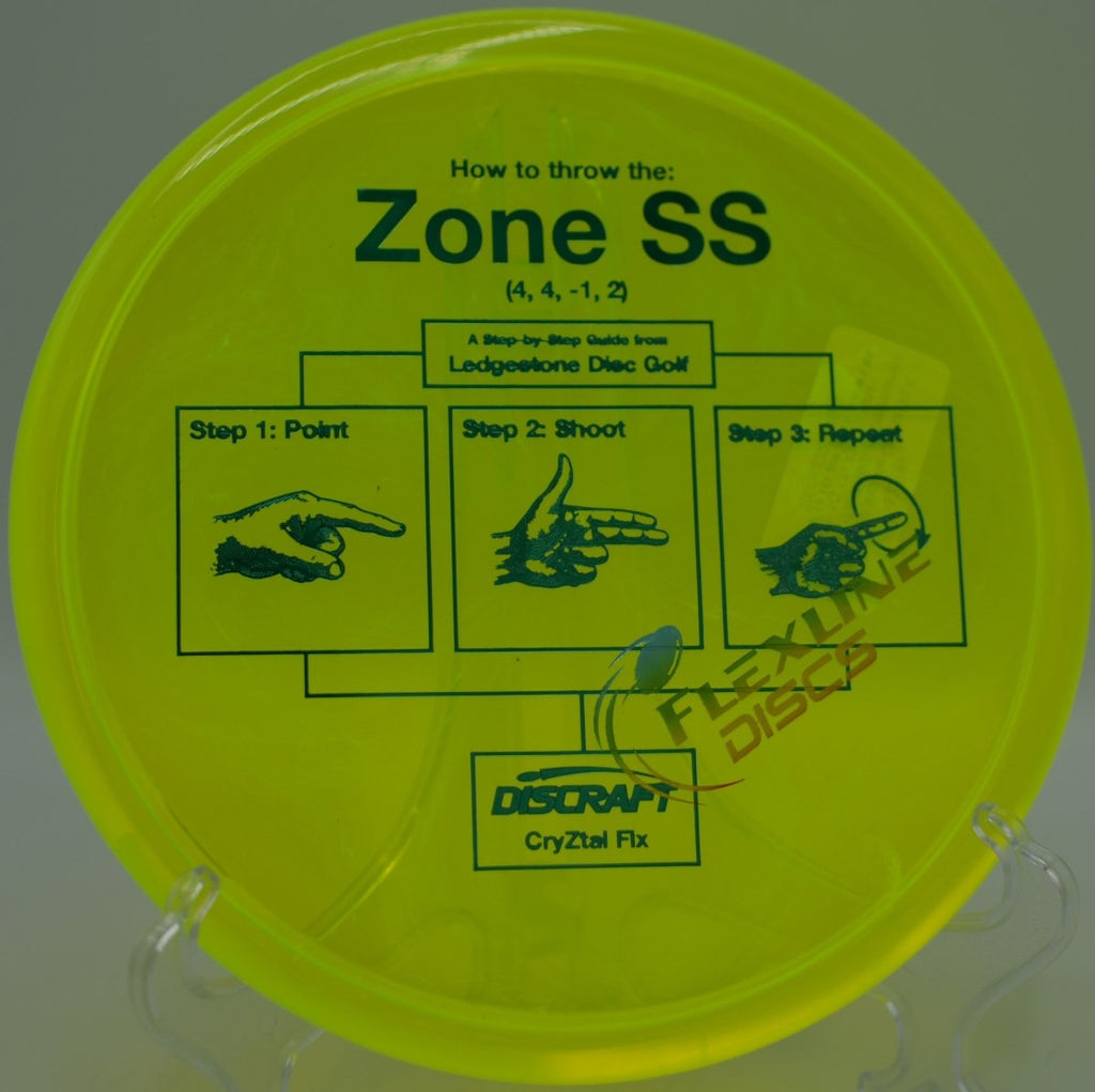 Discraft CryZtal FLX Zone SS showing controlled stability at Tom Pearce Park Disc Golf Course in Grants Pass, Oregon