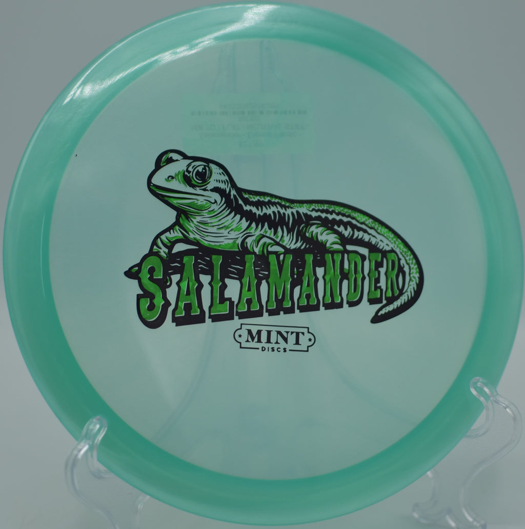 Mint Eternal Salamander powering a clean release at Camp Sekani DGC in Spokane, WA, turning gently with glide-heavy carry.