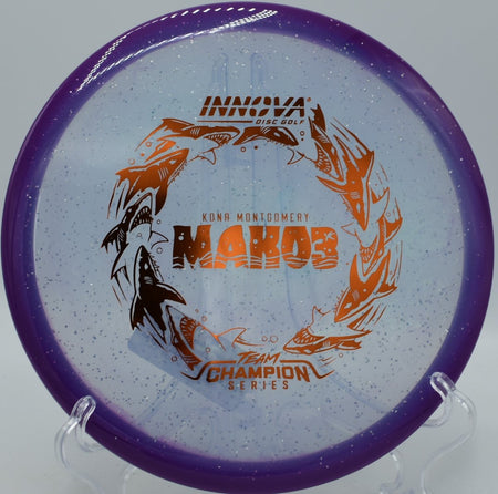 Innova Halo Champion Metal Flake Mako3 disc golf midrange carving tunnel shot at Idlewild Disc Golf Course in Burlington Kentucky