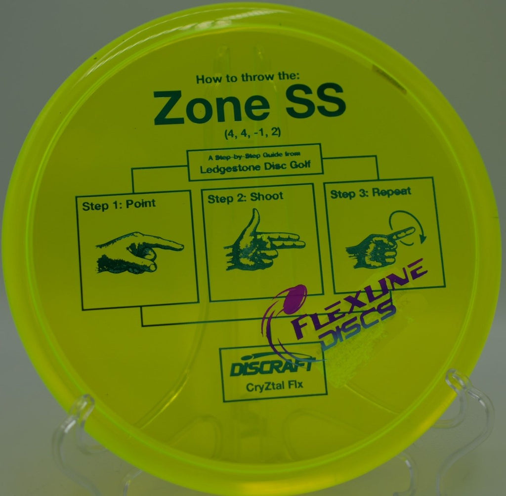 Zone SS in CryZtal FLX plastic finishing gently on a technical approach at Buffalo Ridge Disc Golf Course in Hoover, Alabama