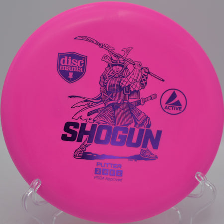 Discmania Active Shogun beaded putter released on a straight putting line at Morley Field Disc Golf Course in San Diego, California.
