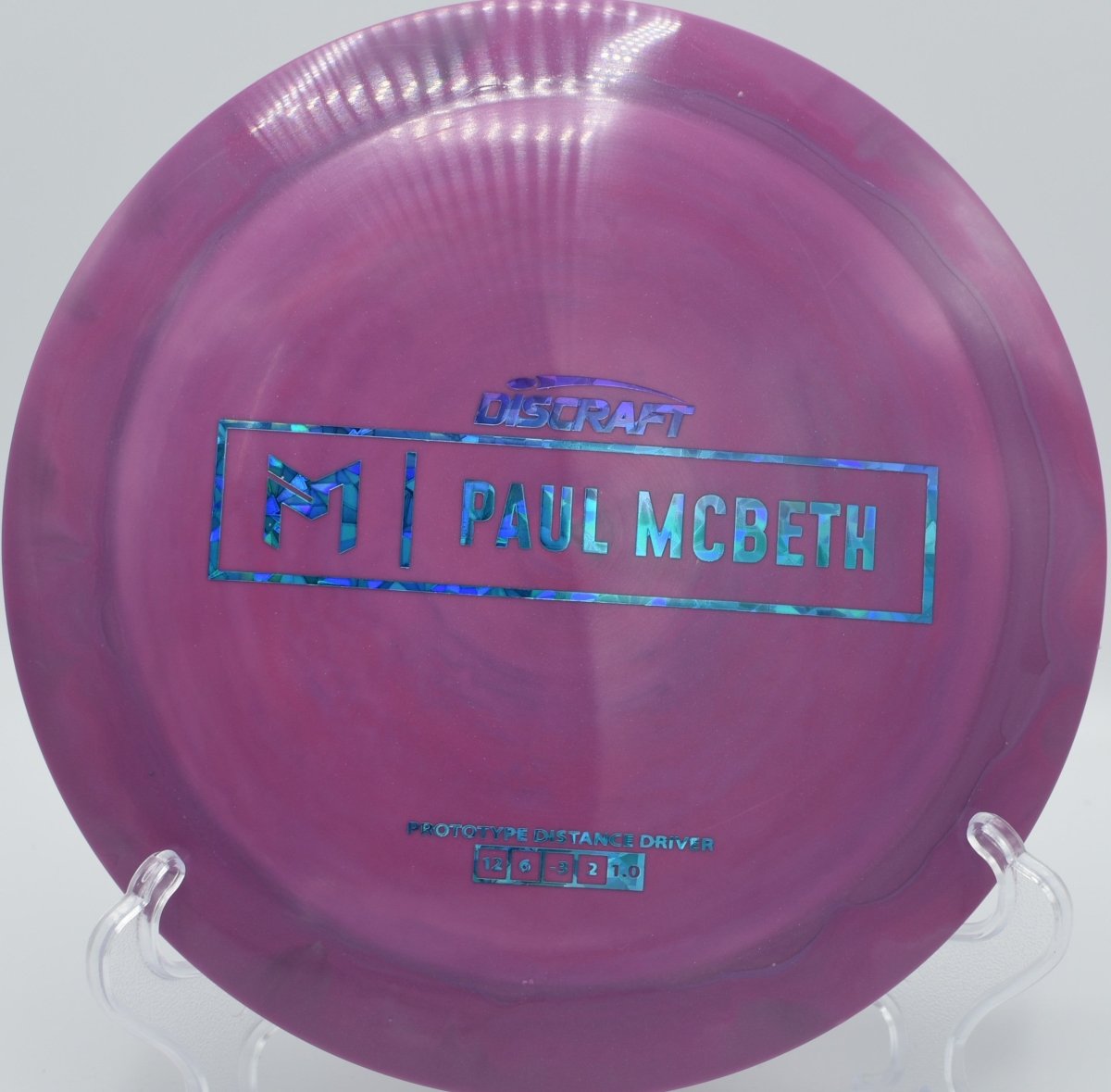 Discraft Prototype Hades displayed at Dry Creek DGC, Modesto CA for tailwind drives and premium glide