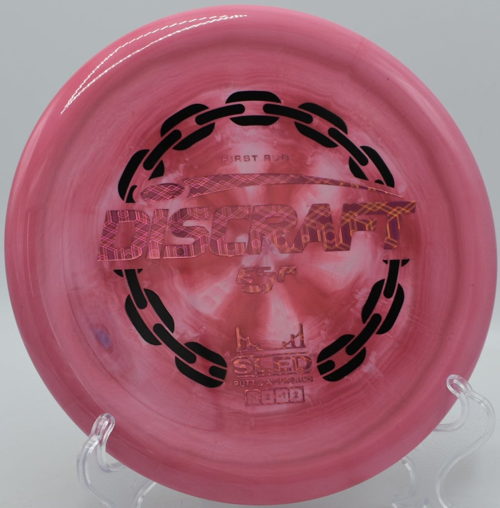 Discraft First Run ESP Sled dependable short-range placement disc at Barfield Crescent Park Disc Golf Course in Murfreesboro, Tennessee