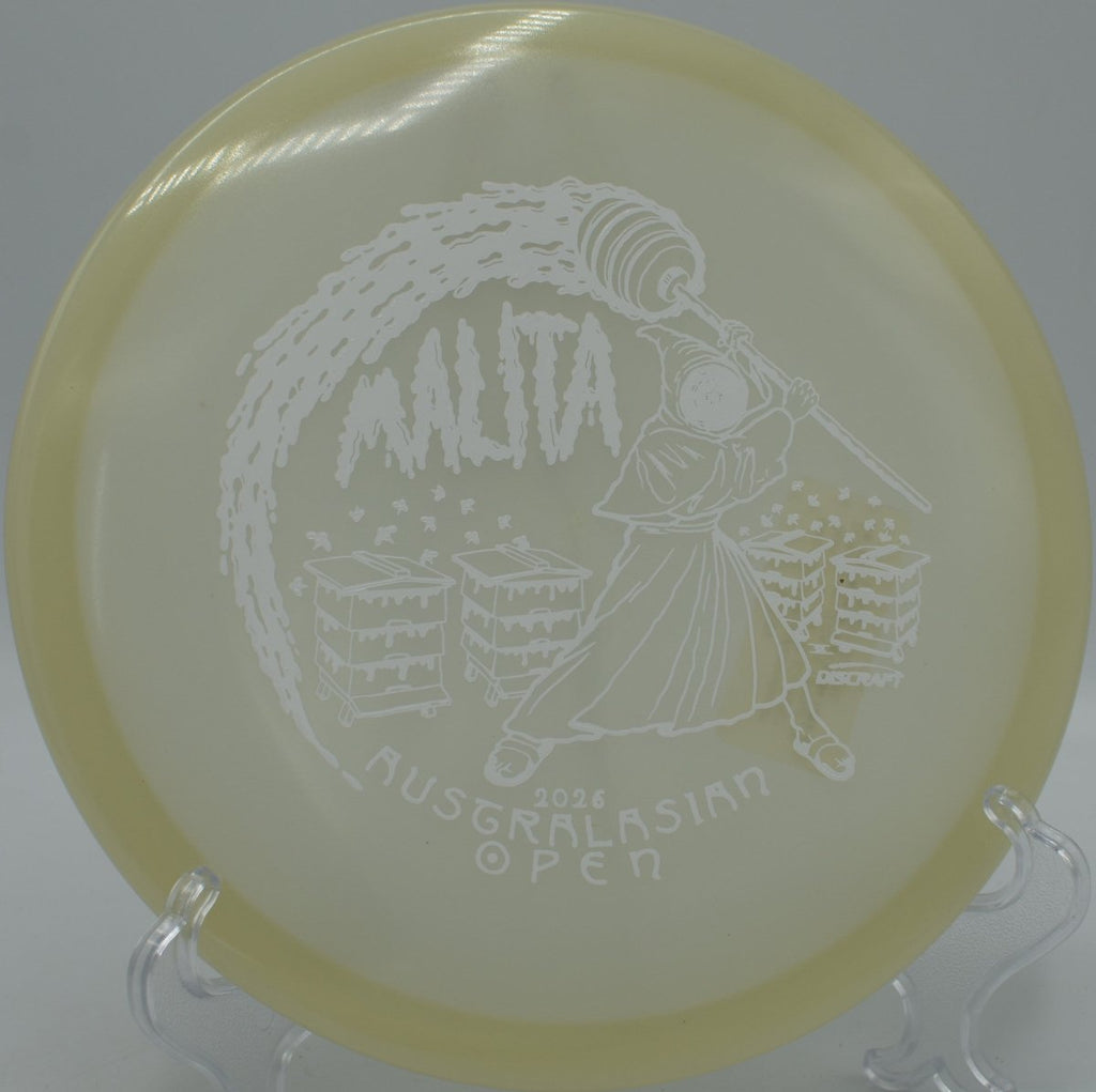 Mega Glow Malita glide-focused mid carving wooded fairway at Milo McIver DGC in Estacada, OR