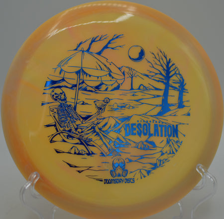 Biohazard Desolation lacing a midrange hyzer at Rosedale Park DGC (Up Top) in Kansas City, KS, gliding forward before dumping predictably.