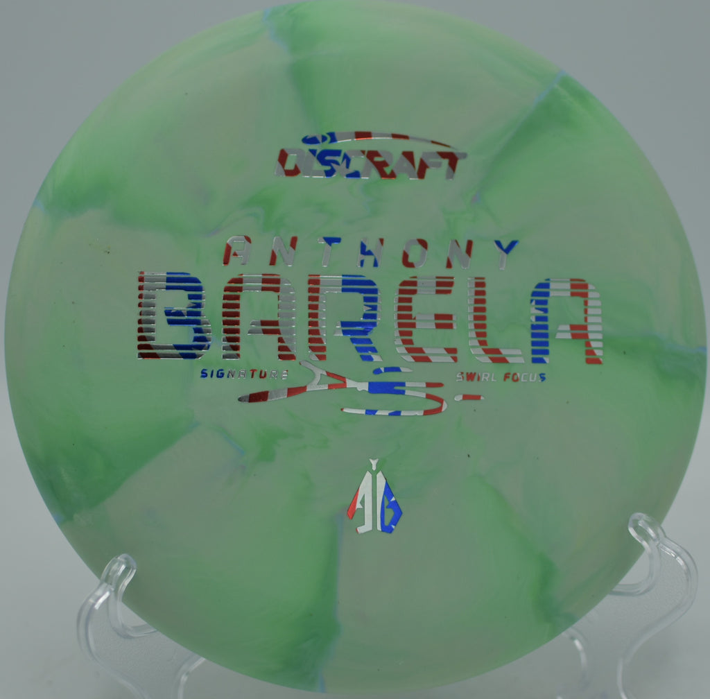 Discraft CT Swirl Focus Anthony Barela parking a controlled shot at The Sinks Disc Golf Course in Chattanooga, Tennessee.