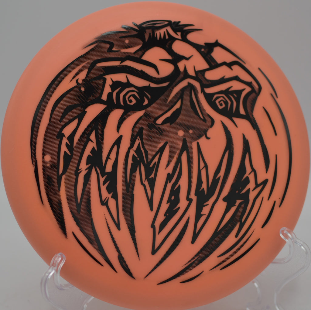Halloween Nexus Proto Glow Aviar reliable approach shot at Jonesboro Disc Golf Course in Jonesboro, Arkansas.