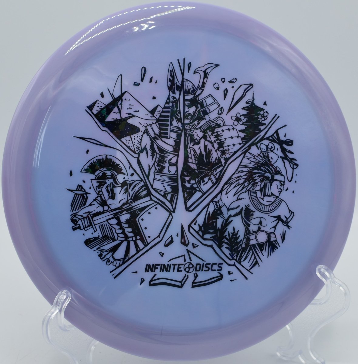 Infinite Discs Dynasty straight fairway shot with reliable fade at Northwood Park Disc Golf Course in Morton, Illinois
