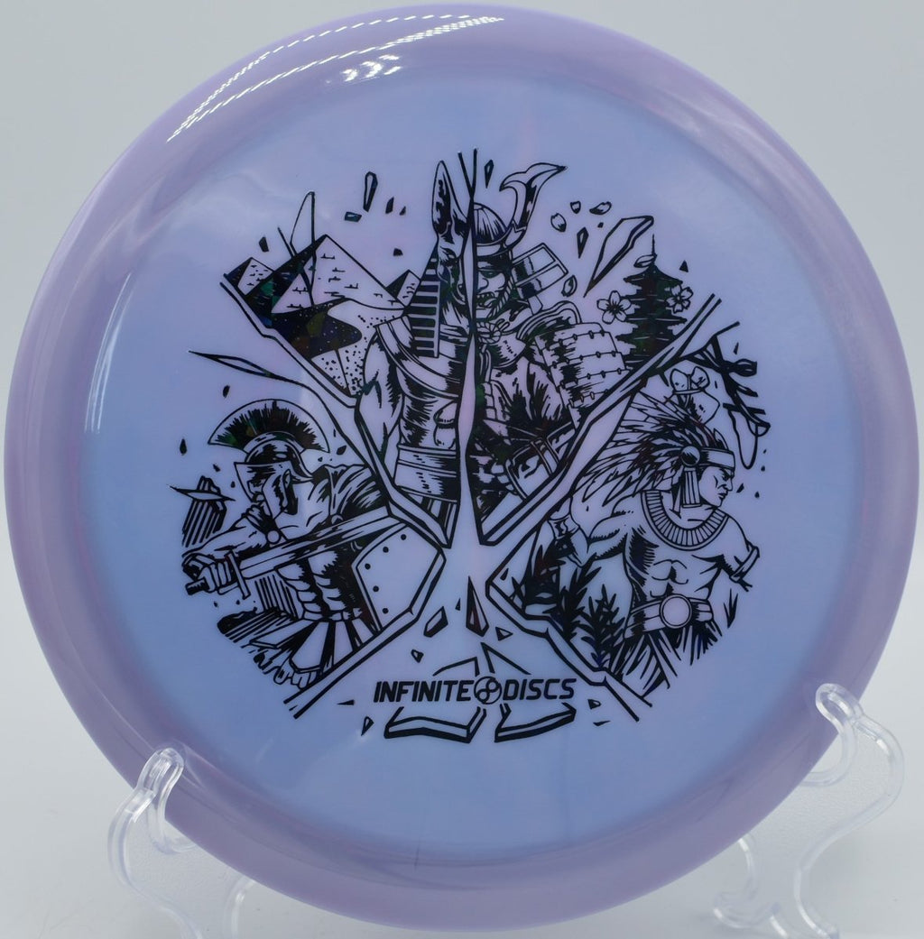 Infinite Discs Dynasty straight fairway shot with reliable fade at Northwood Park Disc Golf Course in Morton, Illinois