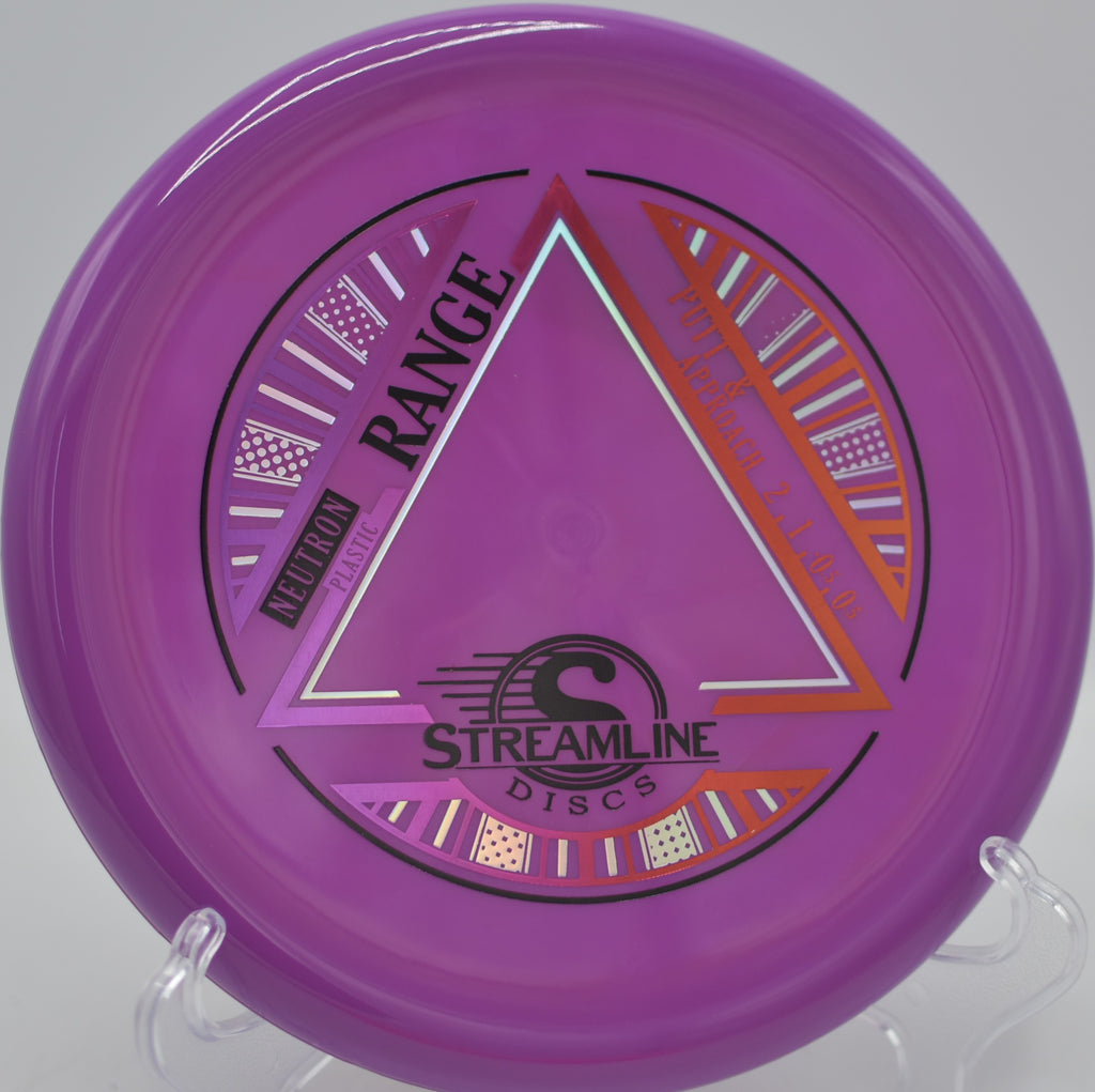 Streamline Neutron Range parked under the basket at Rollin Ridge Disc Golf Course in Reedsville, Wisconsin.
