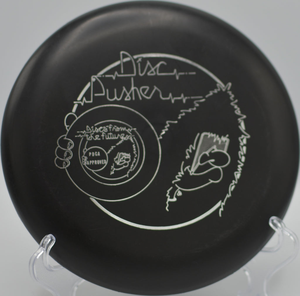 Pat Pending Preemie Aviar (Ultra Lightweight) gliding on a straight line under tall pines at Maple Hill Disc Golf Course in Leicester, Massachusetts.