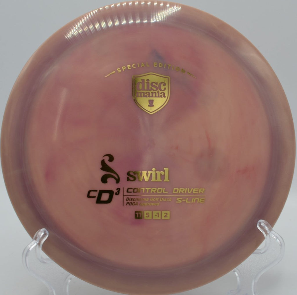 Swirly S-Line CD3 distance driver launched on a long, controlled flex line at Cedar Hill Disc Golf Course in Nashville, Tennessee, showcasing high-speed glide, workable turn, dependable fade, and elite shot-shaping performance for advanced disc golf drives