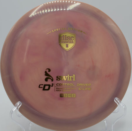 Swirly S-Line CD3 distance driver launched on a long, controlled flex line at Cedar Hill Disc Golf Course in Nashville, Tennessee, showcasing high-speed glide, workable turn, dependable fade, and elite shot-shaping performance for advanced disc golf drives