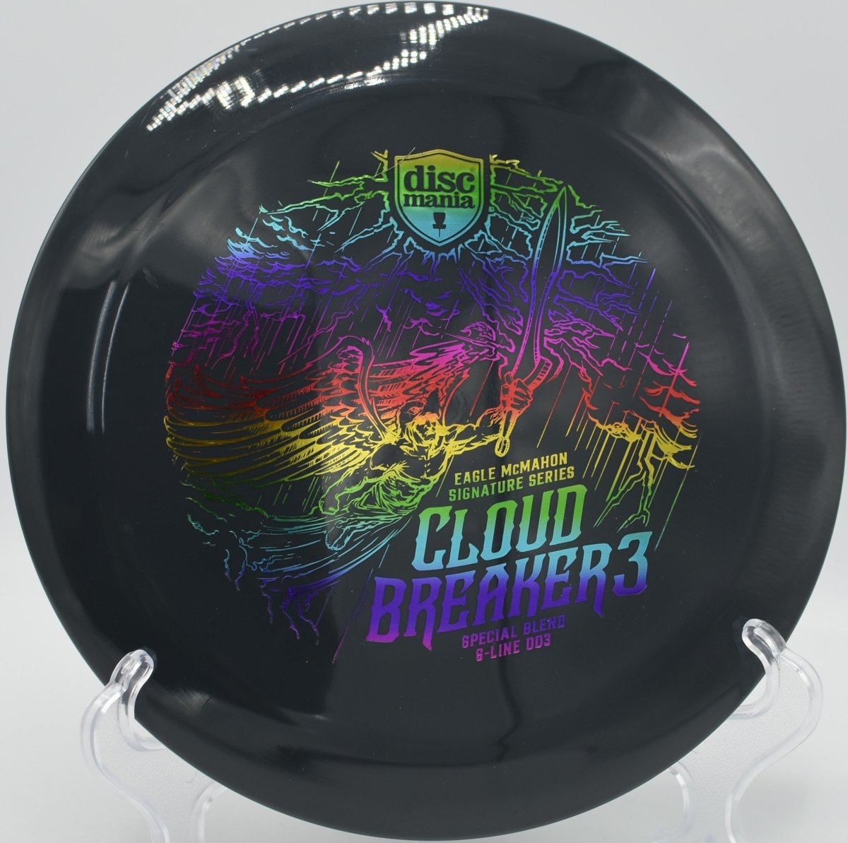 Discmania Cloud Breaker 3 high-speed distance driver flexing down the fairway at Maple Hill Disc Golf Course in Leicester, Massachusetts