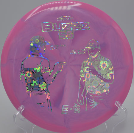 ESP Buzzz SS Aderhold & Robinson edition sinking near the basket at Eagles Crossing Disc Golf Course in Hawk Point, Missouri.