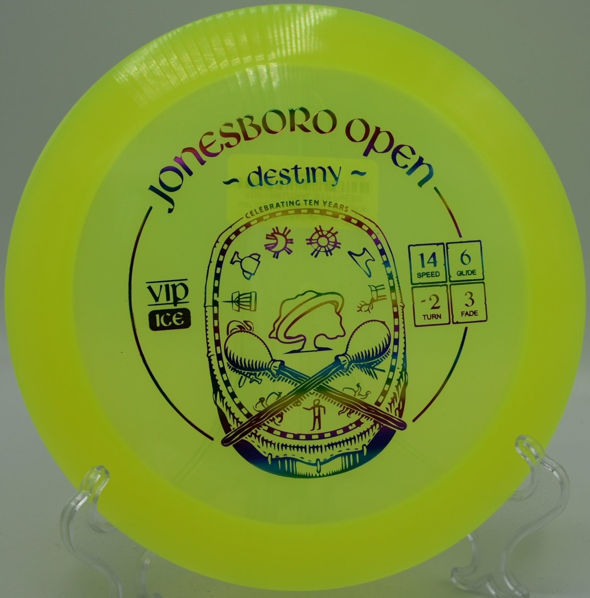 VIP Ice Destiny forehand flex shot with reliable finish at Blue Ribbon Pines Disc Golf Course in East Bethel, Minnesota